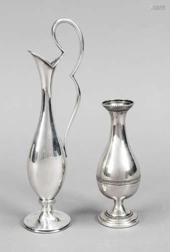 Two vases, Italy and Spain, 20th c