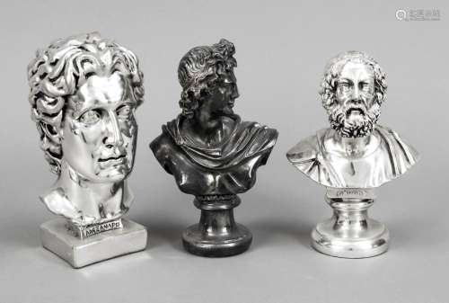 Three portrait busts, 20th century