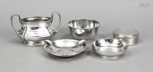 Set of five pieces, 20th century,