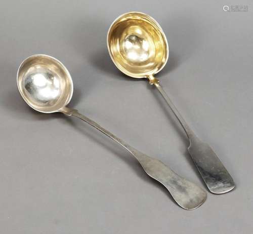 Two soup ladles, 19th c., silver h