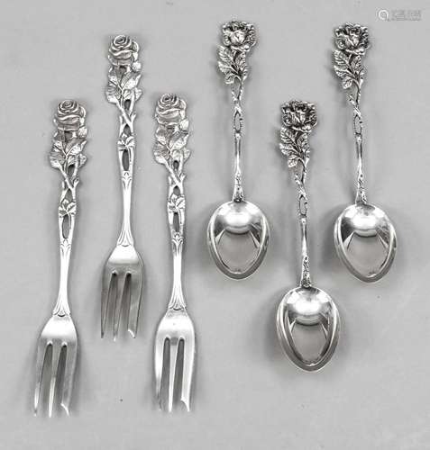 Twelve pieces of cutlery, German,