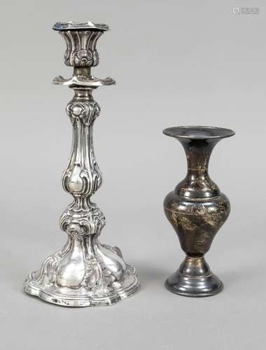 Candlestick, c. 1900, silver hallm