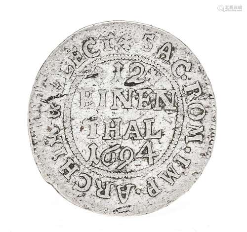 Coin, 12 one thaler, Saxony, 1694, 3.17g