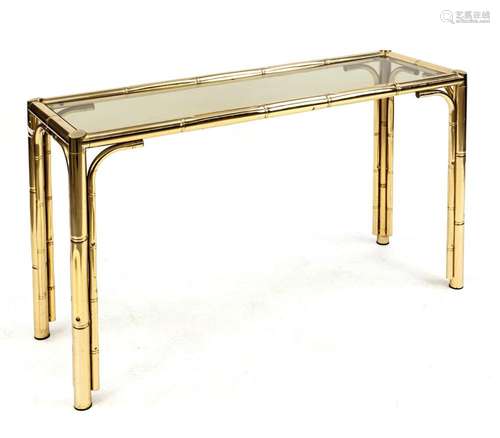 Console table, 20th c., brass