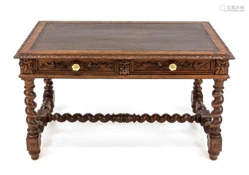 Desk around 1880, solid oak, t