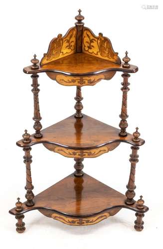 Ecketagere around 1880, walnut