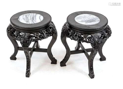 Pair of Asian stools for flowe