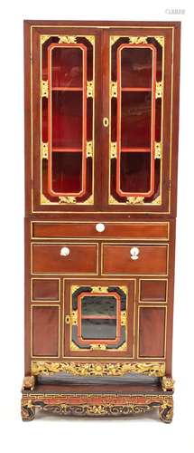 Asian top cabinet, 3 pieces, a