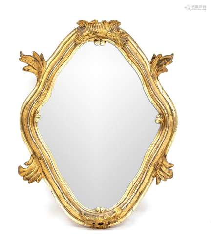 Wall mirror, 19th c., carved w