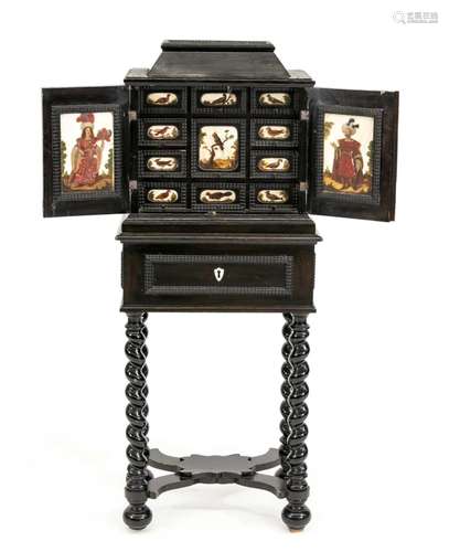 Cabinet, 17th century, wood eb