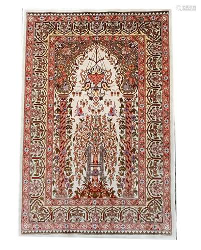 Silk rug, approx. 84 x 59 cm