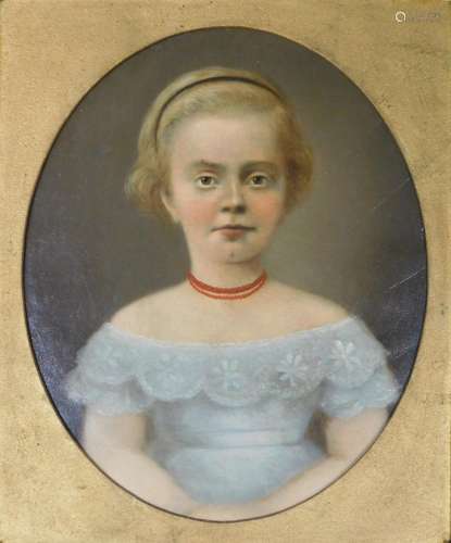 UNSIGNIERT (XIX - XX). Portrait eines Maedchens um 1900.