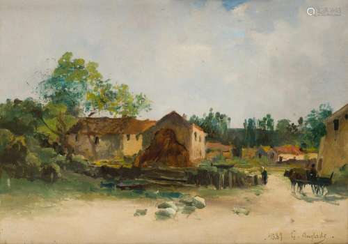 Gaston ANGLADE (1854-1919)
Bourg de Lamarque, Médoc, 1889
Hu...