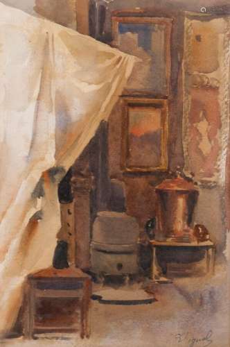 Pierre VIGNAL (1855-1925)
Intérieur d'atelier
Aquarelle ...