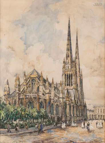 FRANK-WILL (1900-1950) 
Cathédrale Saint-André
Aquarelle sur...