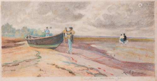 Raoul DOSQUE (1860-1937)
La Hume, marée basse, 1931
Crayon d...