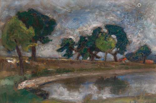 Émile BRUNET (1869-1943)
L'étang
Huile sur carton signé ...