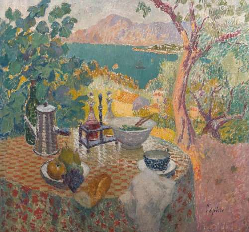 Joseph LÉPINE (1867-1943)
Table et nature morte devant la ba...