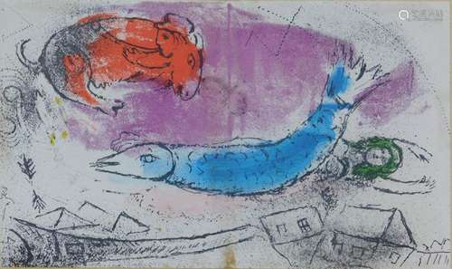 Marc CHAGALL (1887 - 1985). Ein blauer Fisch.