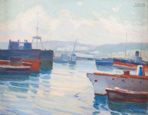 Philippe LONG (1872-1957)
Port d'Alger
Huile sur carton,...
