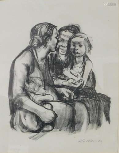 Kaethe KOLLWITZ (1867-1945). Zwei Frauen mit Kindern (1930).