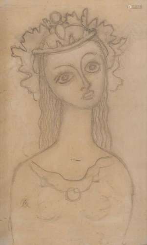 René BUTHAUD (1886-1986)
Jeune femme à la couronne
Dessin au...