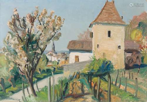 Roger MATHIAS (1884-1971)
L'entrée du village, 1934
Huil...