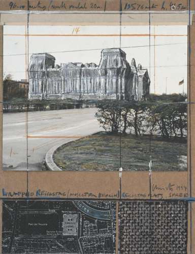 Christo (d. i. Chr. Javacheff) - - Wrapped Reichstag (Projec...