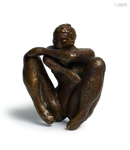 Augustin, Edgar - - o.T. (Sitzender Akt). 1986. Hohlbronze m...