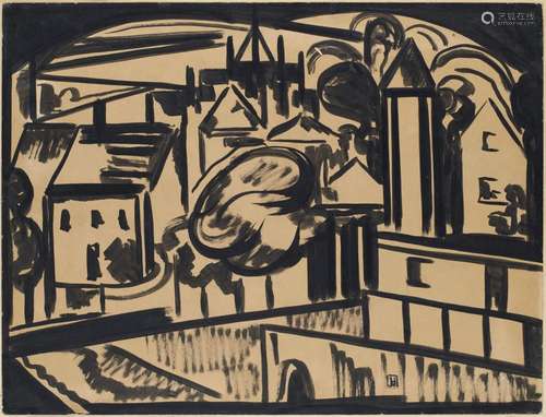 Heemskerck, Jacoba van - Expressionismus - Stadt. Um 1915. T...