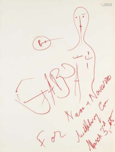 Gabo, Naum - Konstruktivismus - o.T. 1965. Faserstift auf gl...