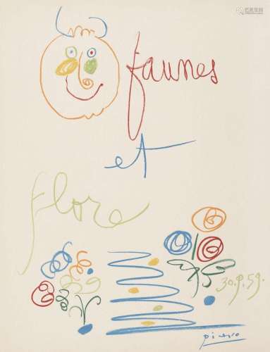 Picasso, Pablo - - Faunes et Flore. 1959. Farblithographie a...