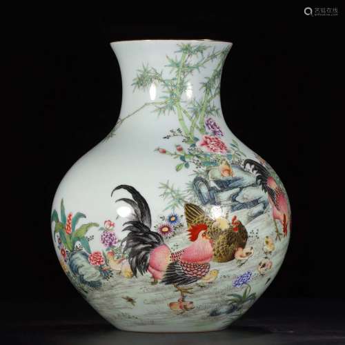 The Qing Dynasty Qianlong year made a pastel color [family p...