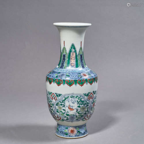 A Chinese Porcelain Doucai Children Vase