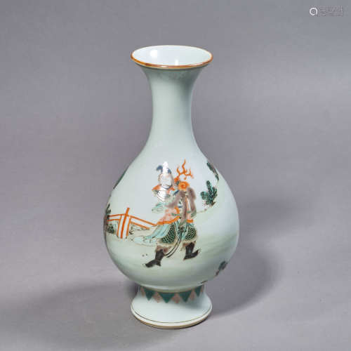 A Chinese Porcelain Wucai Figure Vase