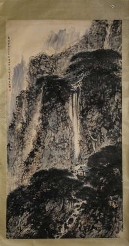 A Chinese Scroll Painting by Fu Bao Shi