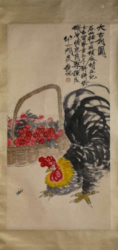 A Chinese Scroll Painting by Wang Sen Ran