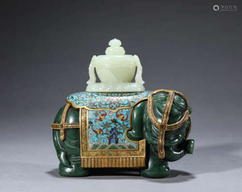 A Chinese Jade Elephant