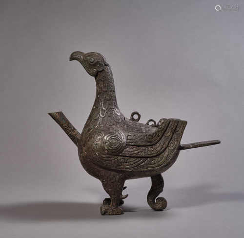 A Chinese Bronze Duck