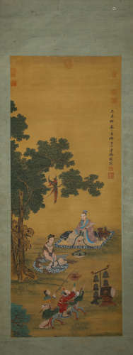 A Chinese Scroll Painting by Ding Guan Peng
