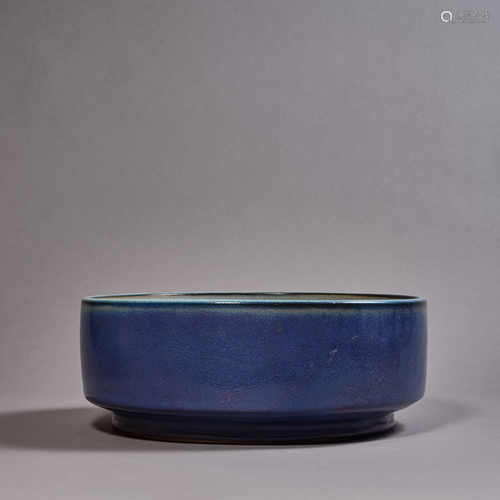 A Chinese Porcelain Blue-Glazed Washer