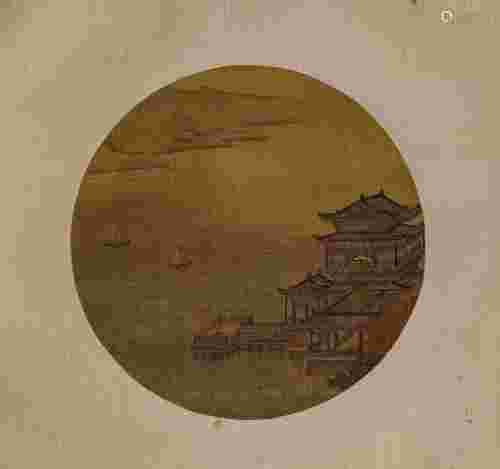 An Anonymous Chinese Scroll Painting of Mountains