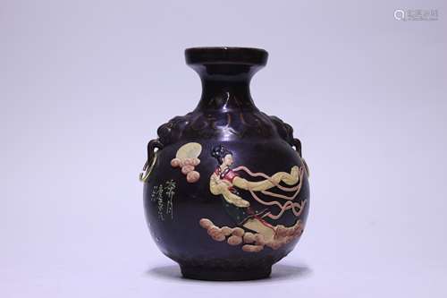 1996-2000年产古越龙山兽首瓶绍兴花雕酒（奔月-龙腾背标）稀少酱瓶...