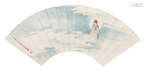 （1909-1954) 陈少梅 戊寅（1938年）作 观音大士像 纸本设色 镜芯