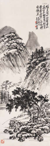 （1844-1927） 吴昌硕  垂钓秋泉图 纸本水墨 立轴
