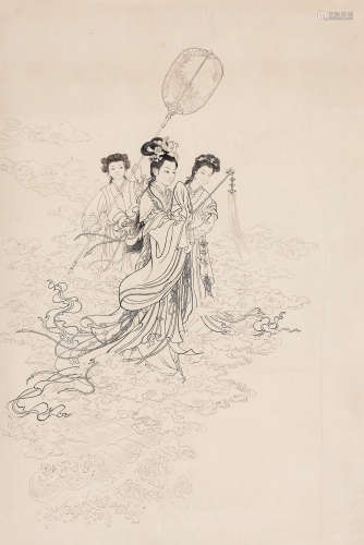 （b.1933） 吴光华  白描洛神图 纸本水墨 镜芯