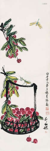 (1909-2008) 杨秀珍  花卉草虫 纸本设色 立轴