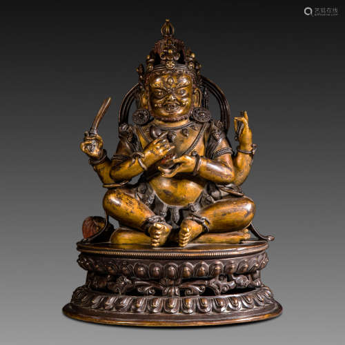 China Qing Dynasty
Gilt Bronze Mahakala Buddha Statue