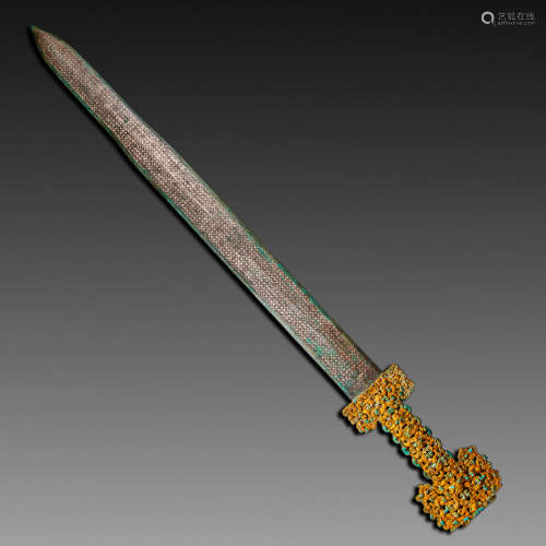 China Han Dynasty 
Filed gold and silver inlaid gilt handle ...
