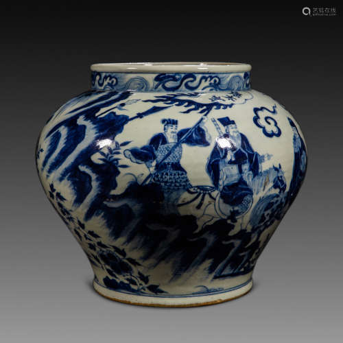 China Yuan DynastyBlue and White Porcelain Figure Porcelain....